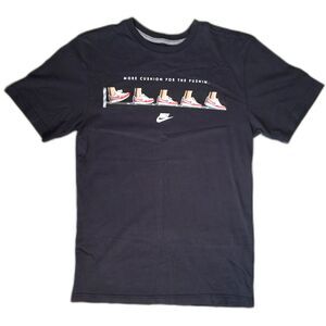 Nike Graphic T Shirt Black Mens Small More Cushion For The Pushin Streetwear